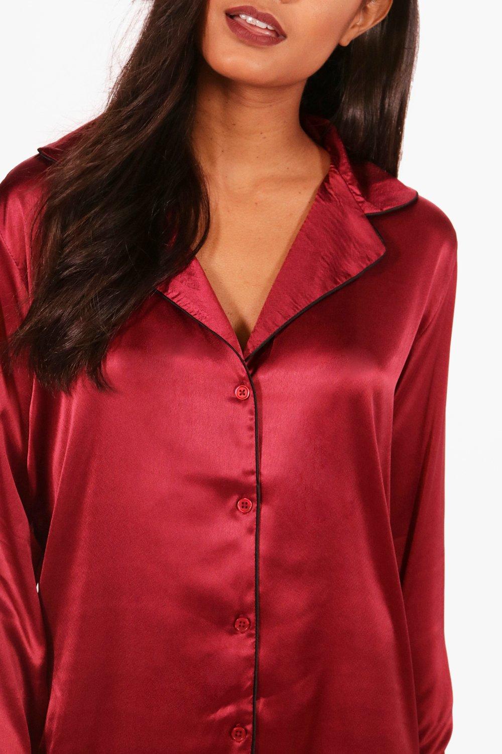 Plus Button Through Night Shirt Dress