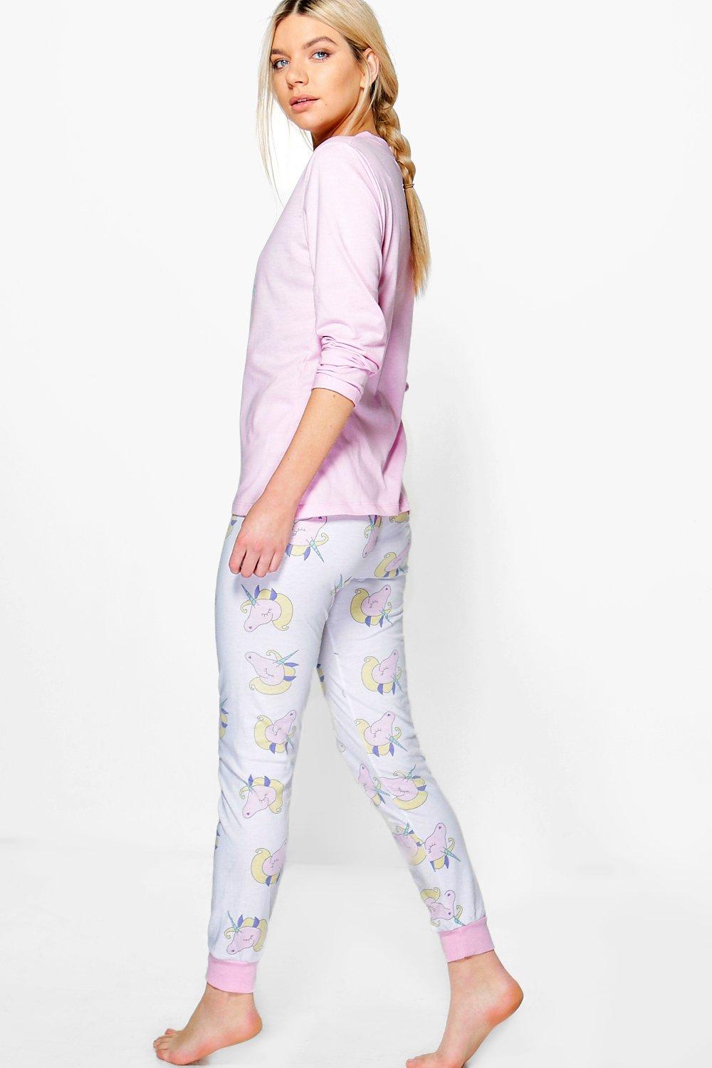 Unicorn Long Sleeve Jogger Set boohoo IE