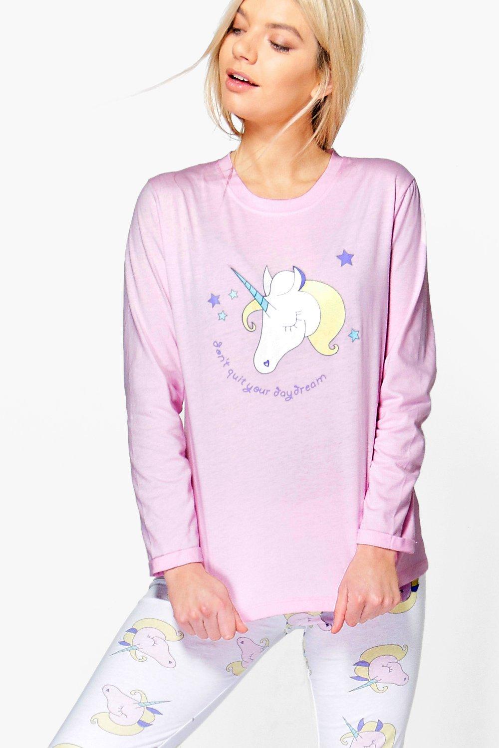 Unicorn Long Sleeve Jogger Set boohoo IE