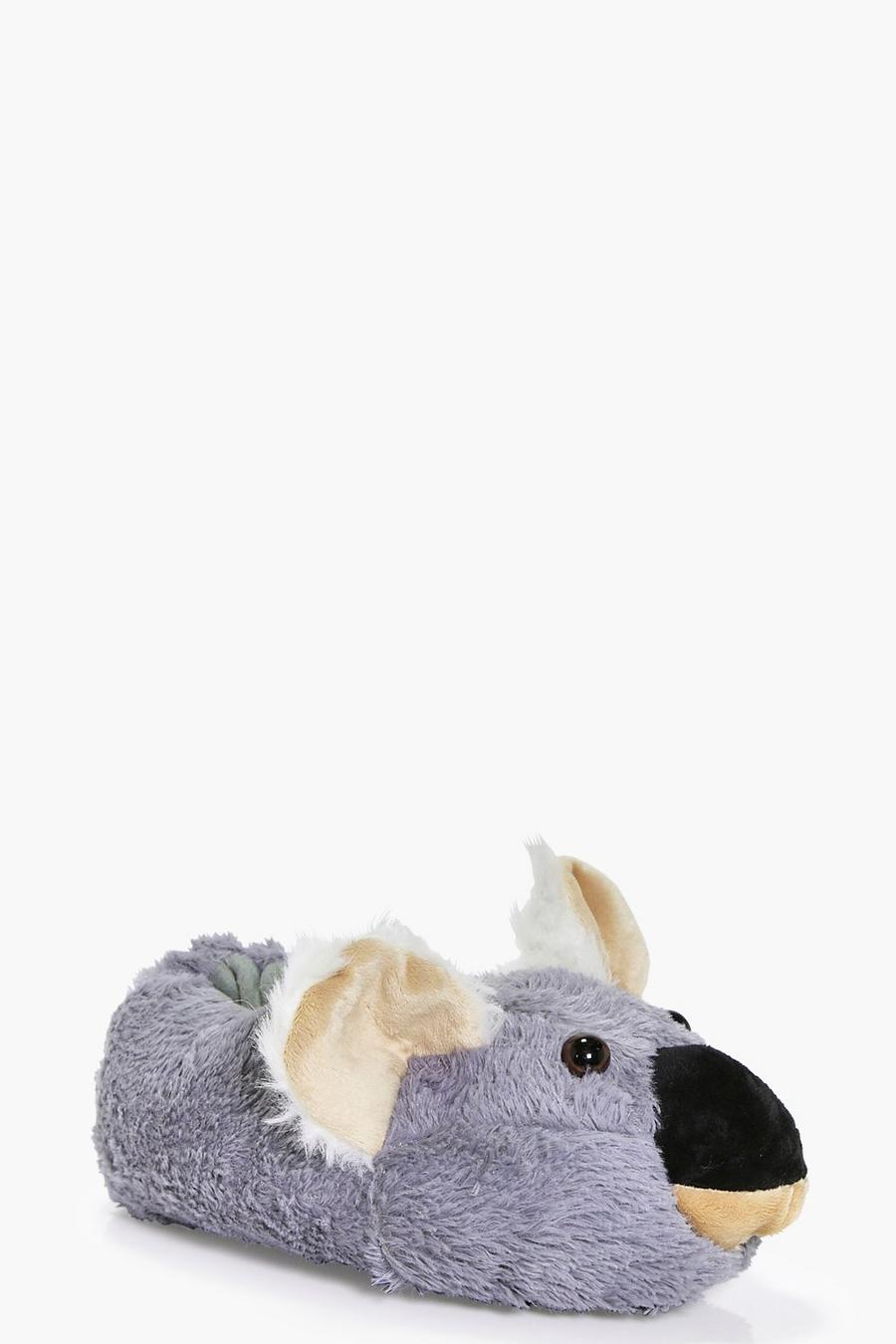 Lilly Cuddly Koala Fleece Novelty Slippers, Grey image number 1