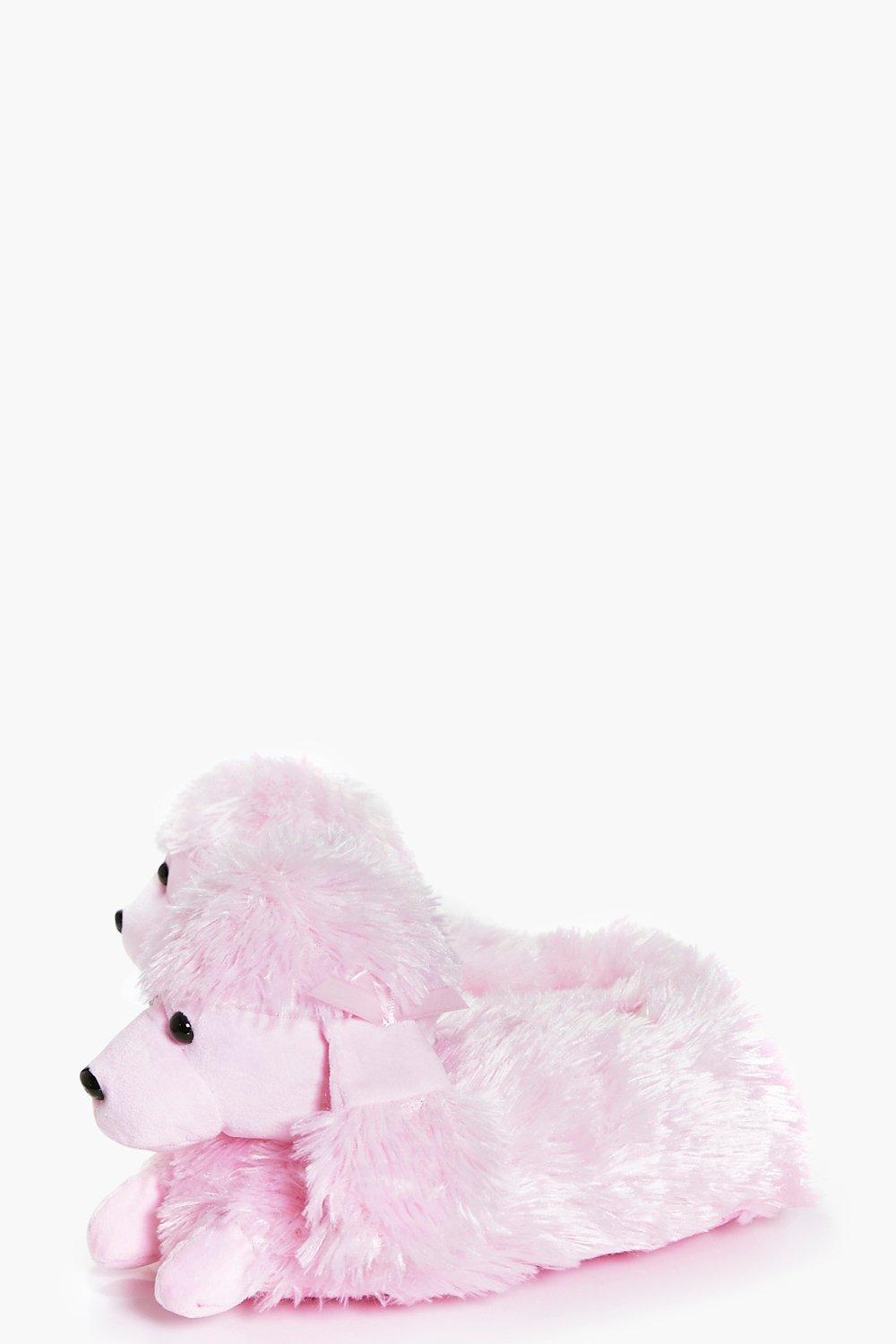 Alice Pink Poodle Fleece Novelty Slippers boohoo UK