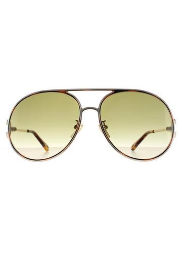 Aviator Gold Havana Green Gradient CH0145S Sunglasses Gold