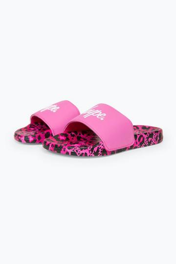 Multi Pink Leopard Script Sliders Multi