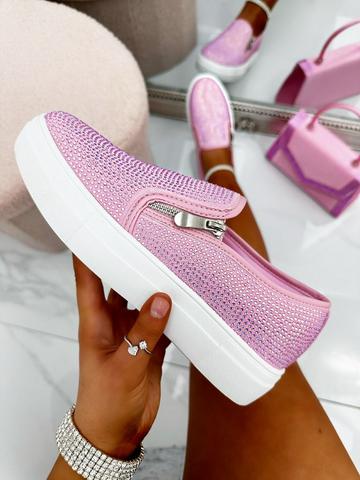 Crystal Zip Pumps Limited Edition Trainers Pink