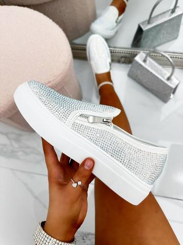 Crystal Zip Pumps Limited Edition Trainers White