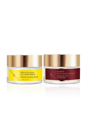 Retinol Night Moisturiser 50ml+SPF 50 Collagen Day Cream 50ml Clear