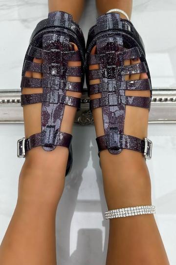 Glitter Jelly Shoes Purple