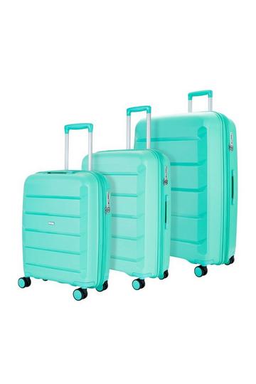 Tulum 3 Pc Set 8 Wheel Hardshell Expandable Suitcases Turquoise