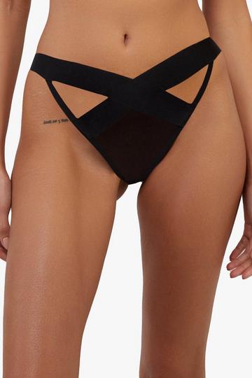 Etta Black Mesh & Elastic Brief Black