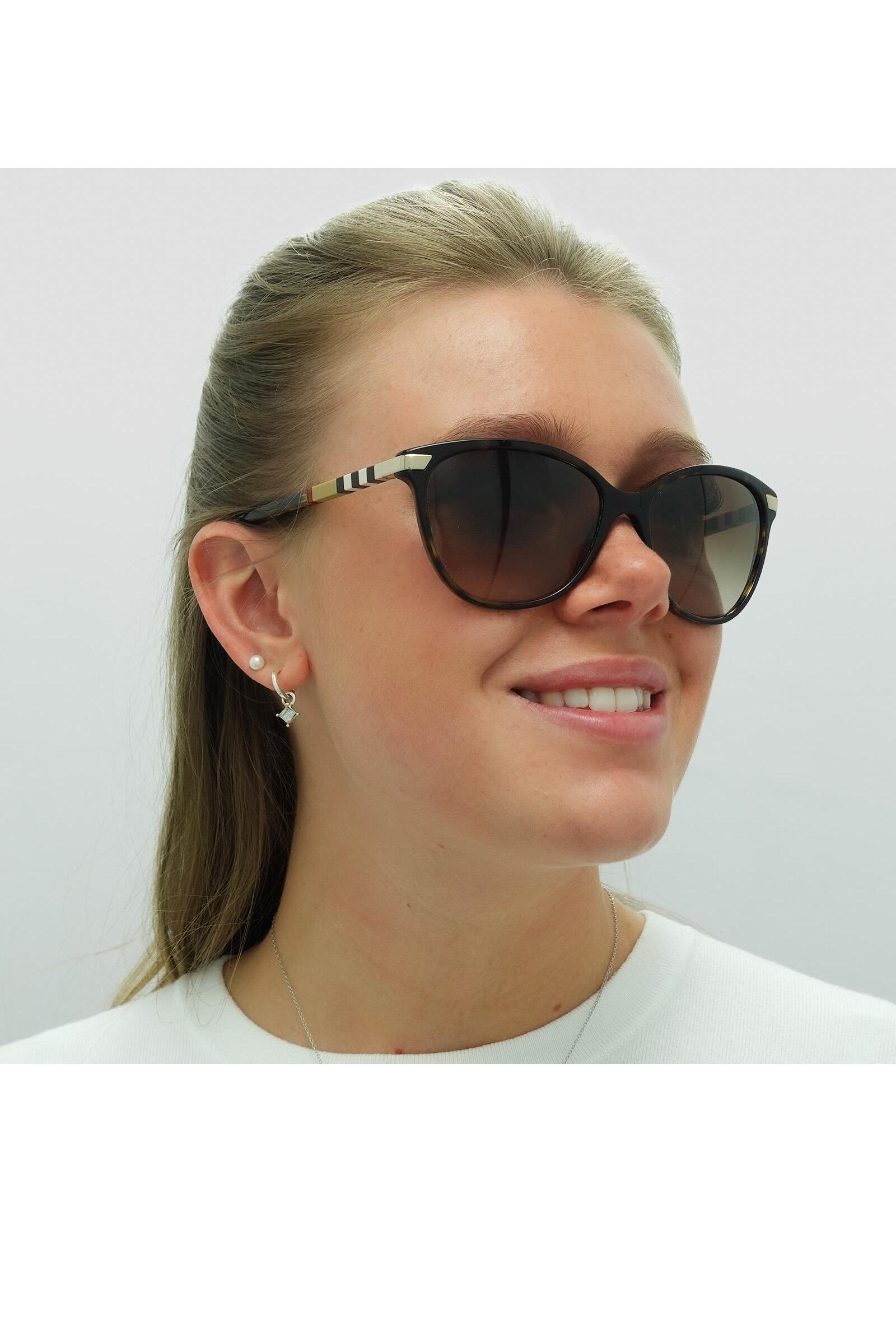 Cat Eye Dark Havana With Gold Detailing Brown Gradient BE4216 Sunglasses