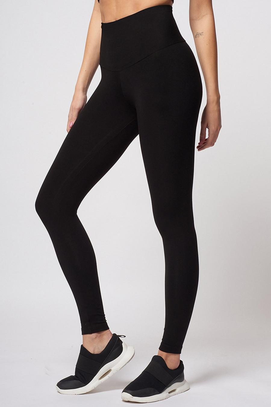 Black Tummy Control Extra Strong Compression Full Length Leggings SHORT