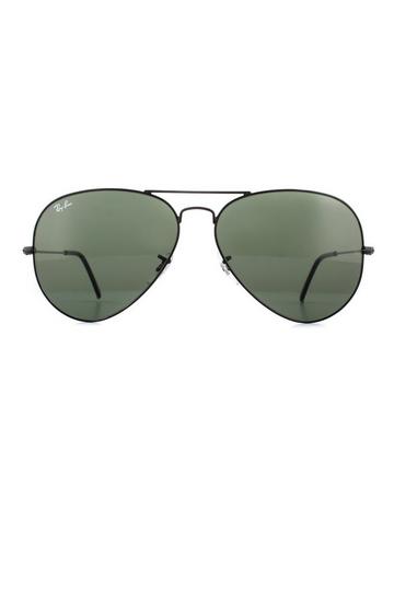 Aviator Black Green Large Aviator 3026 Sunglasses Black