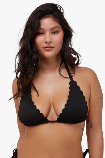 Sophia Fuller Bust Mix & Match Scallop Triangle Bikini Top Black