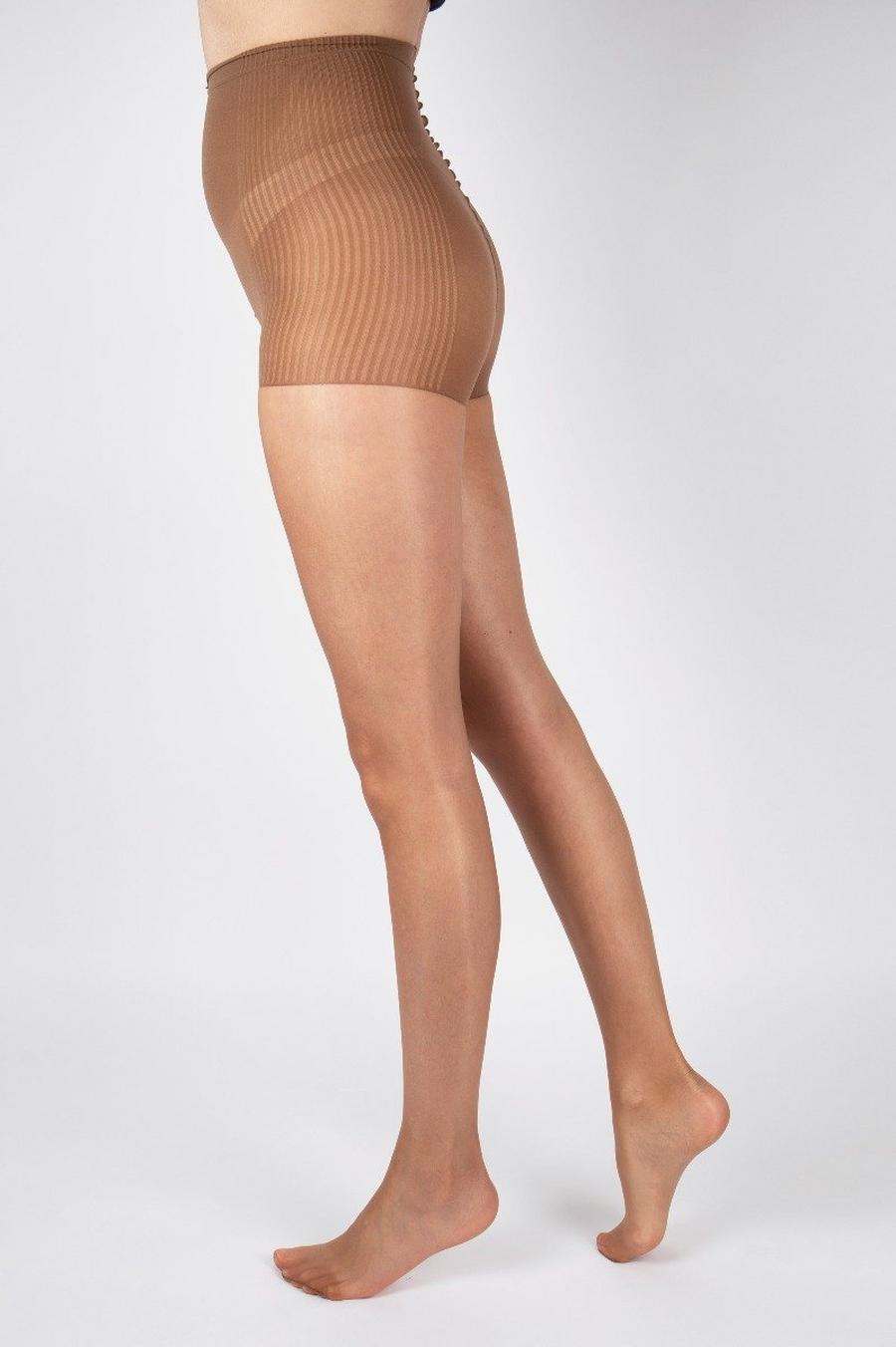 Tan 10 Denier Ultra Shine Control Top Tights image number 1