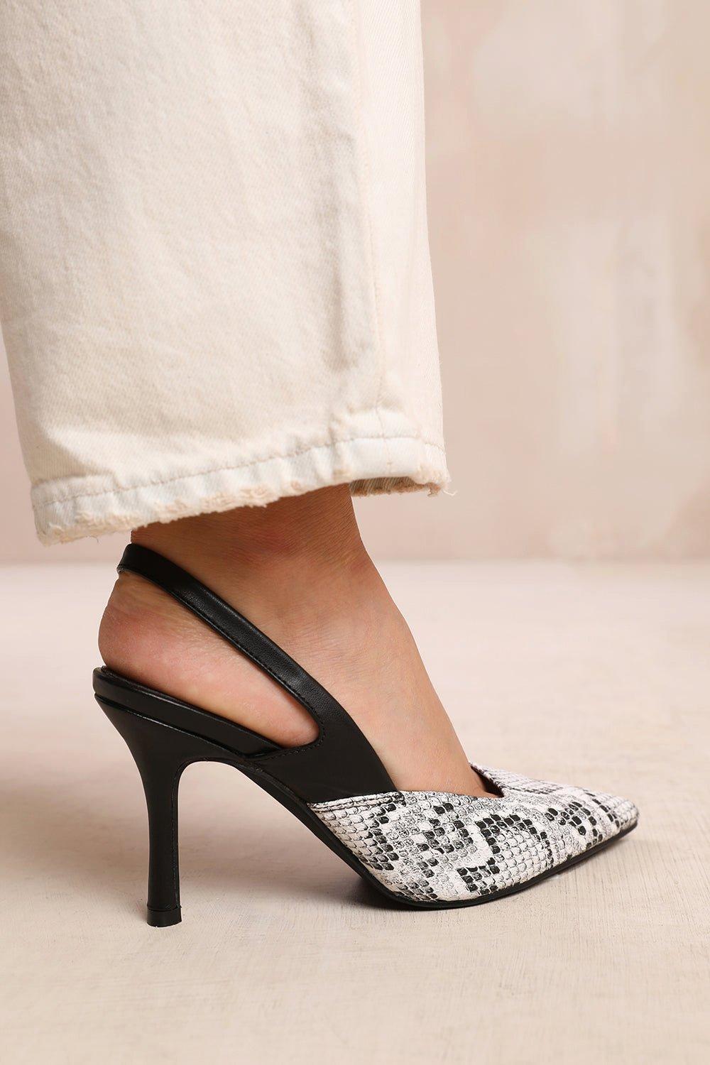 Cairo Wide Fit Pointed Toe Slingback Mid Heels boohoo UK