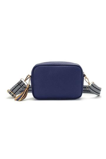 Blue Small Tassel Crossbody Bag Canvas Stap