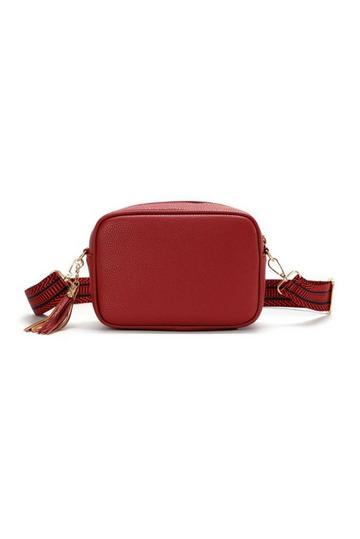 Red Small Tassel Crossbody Bag Canvas Stap