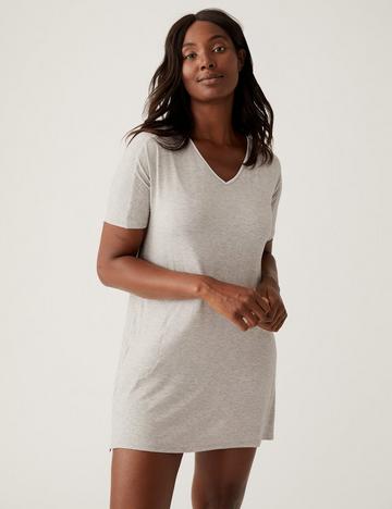 Essentials Short Sleeve Sleepshirt Grey