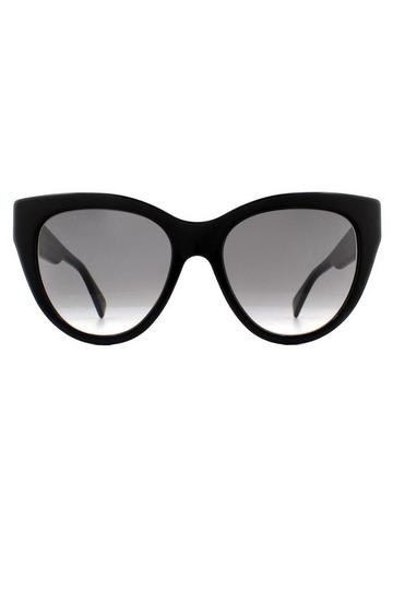 Black Cat Eye Black Grey Gradient Sunglasses