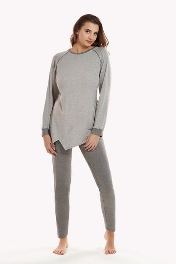 'Kelly' Pyjama Tunic and Legging Set Grey