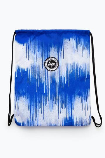 Blue Single Drip Drawstring Bag