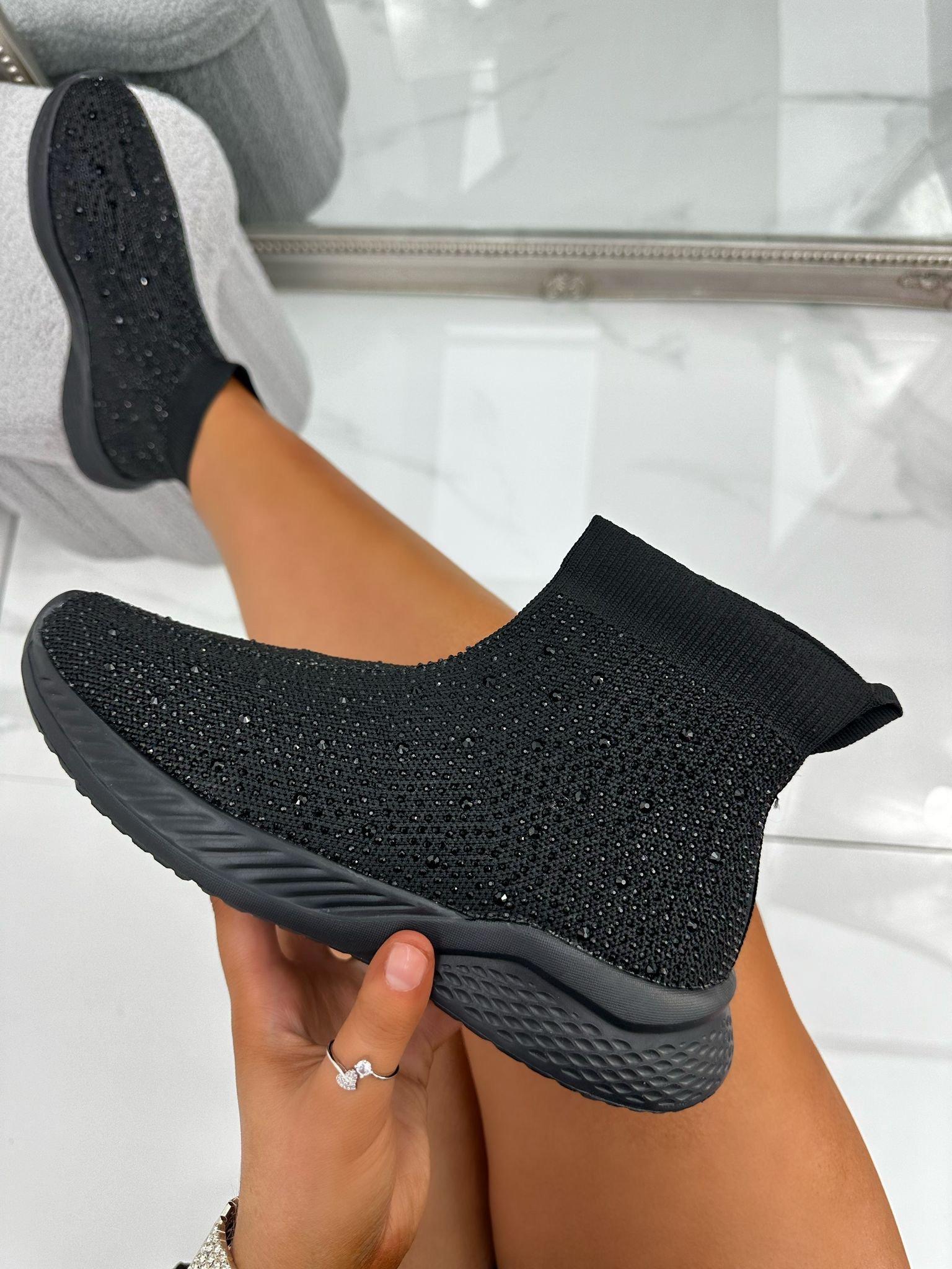 Crystal Knitted Stretch Sock Trainers