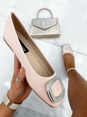 Pink Crystal Cubic Dolly Shoes