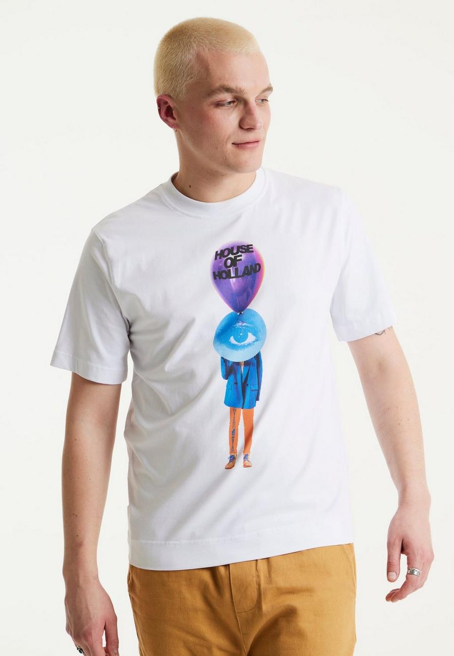 White Balloon Digital Printed T-Shirt image number 1