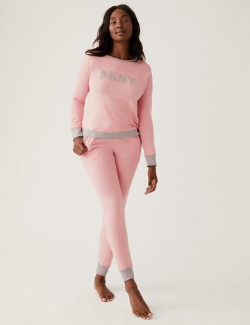 Pink Signature Top and Jogger Pyjama Set