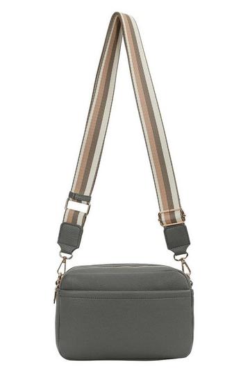 Green Front Pocket Double Compartments Camera Crossbody Bag With Canvas Strap