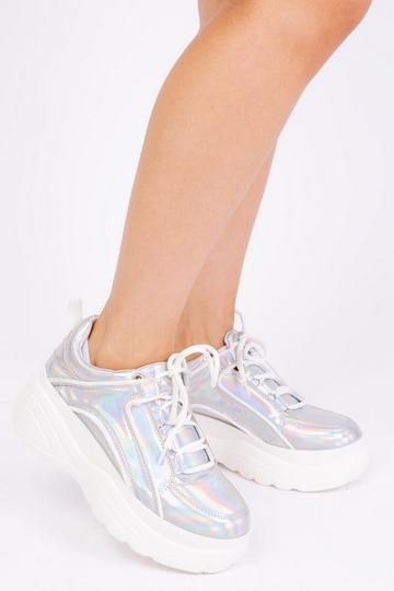 'Kayla' Chunky Trainers Silver