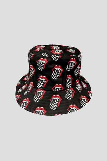 Grey Checker Tongue Pattern Bucket Hat