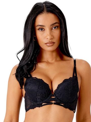 Suspense Longline Padded Bra - Black Black