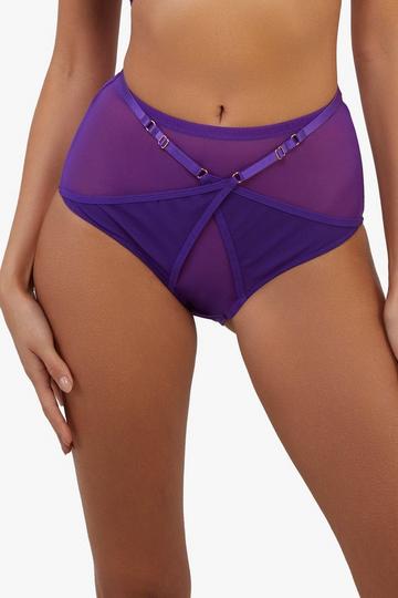 Eddie Electric Purple Crossover High Waist Brief Blue