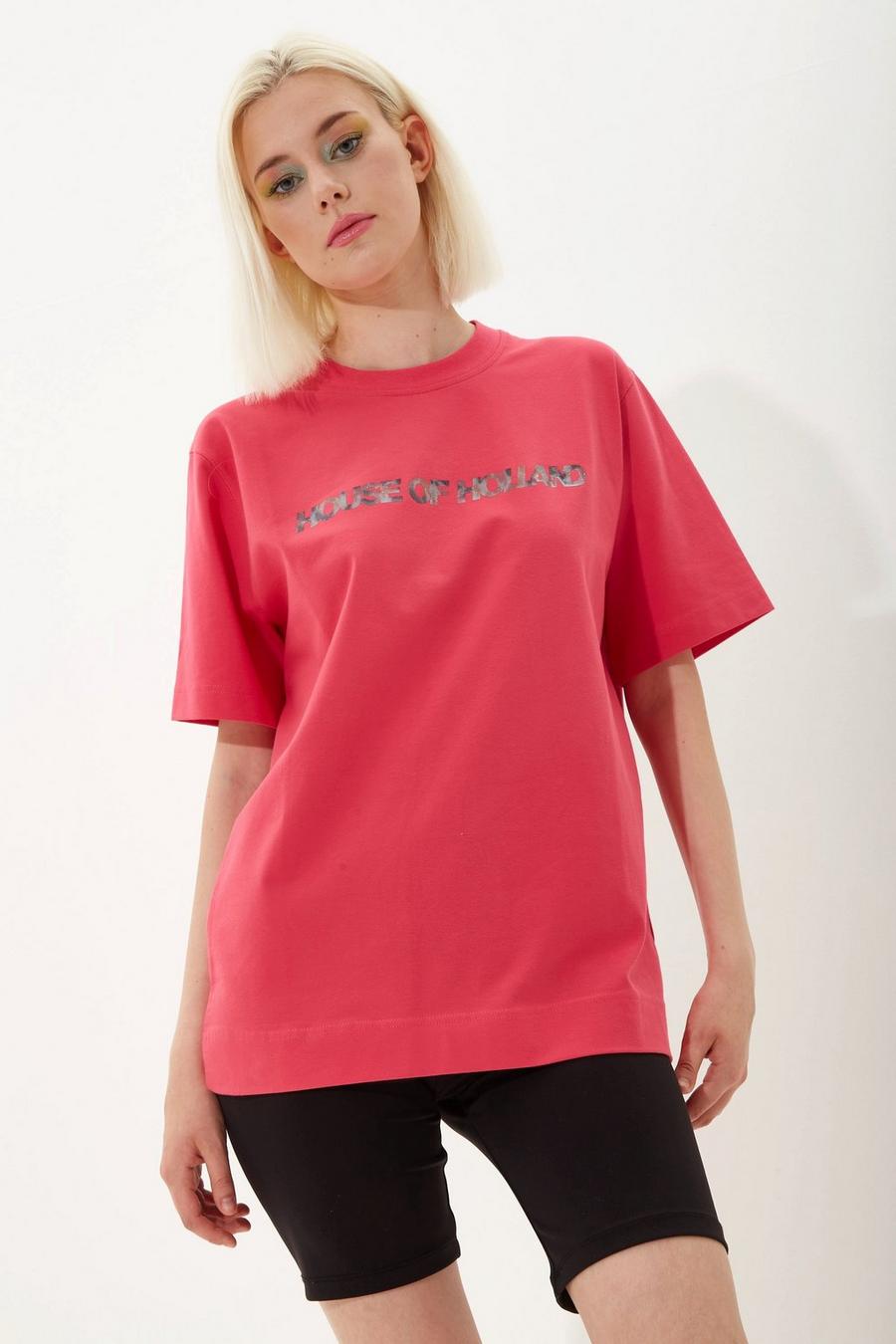 Hot Pink Transfer Printed T-Shirt