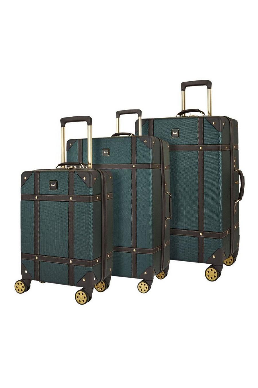 Emerald Vintage Hard Shell Luggage Suitcase Trunk Cabin Travel Bags Set Of 3