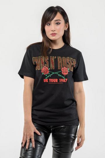 UK Tour 87 Diamante T Shirt Black