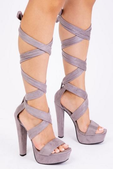 Grey 'Qistina' High Heel Platform Shoes