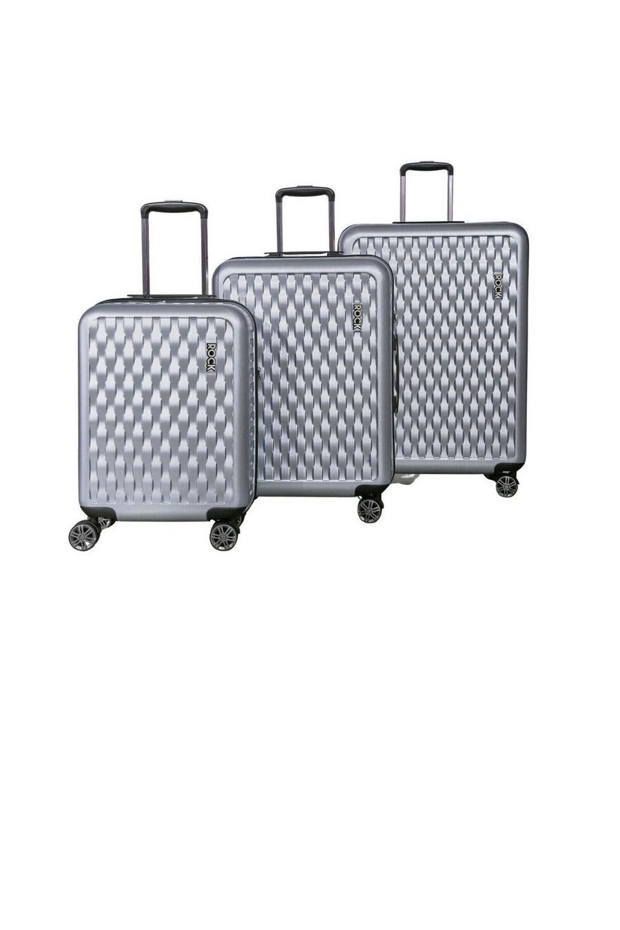 Silver Hard Shell Suitcase Luggage Bag