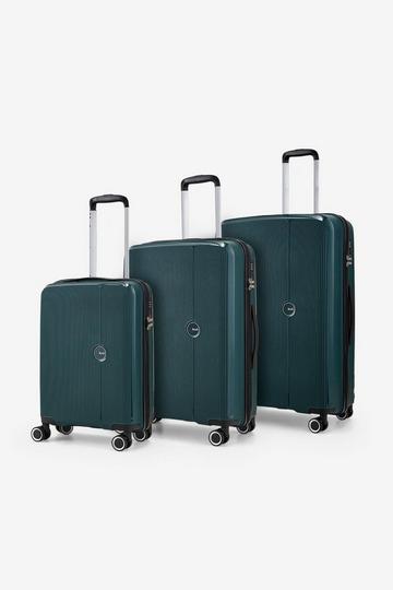 Green Hudson 8 Wheel Hardshell Suitcase 3pc Set