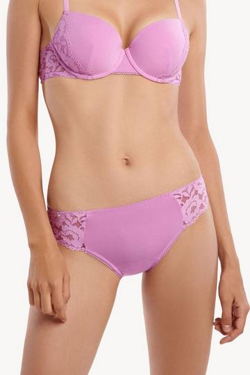 'Retromania' Lace Bikini Brief Purple