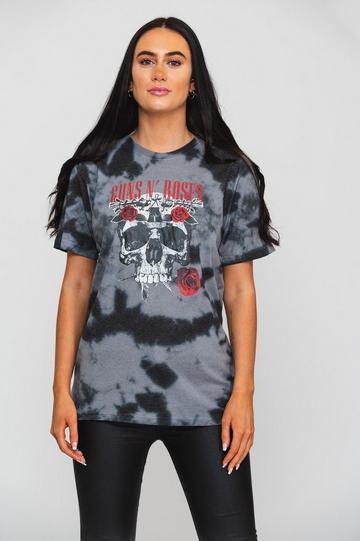 Flower Skull Dip Dye T Shirt Black