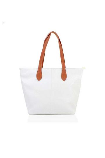 White Classic Lightweight Rommy Shopper Tote Bag