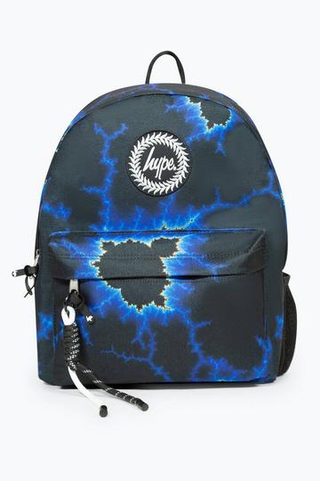 Black/Blue Lightning Badge Backpack Black