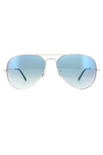 Aviator Silver Gradient Light Blue Aviator 3025 Sunglasses Silver