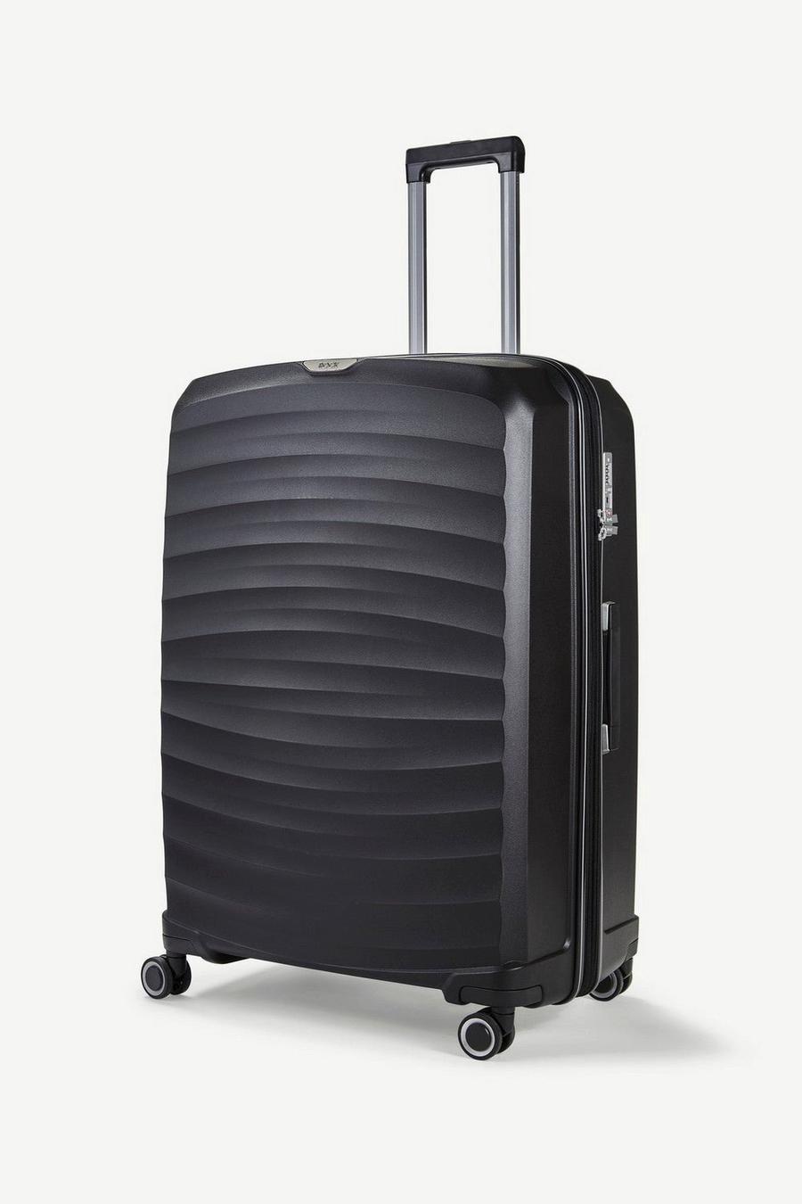 Black Sunwave 8 Wheel Hardshell Expandable Suitcase Large