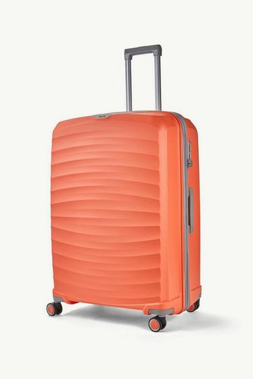 Sunwave 8 Wheel Hardshell Expandable Suitcase Large Peach