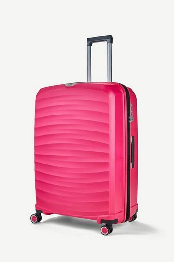 Pink Sunwave 8 Wheel Hardshell Expandable Suitcase Large