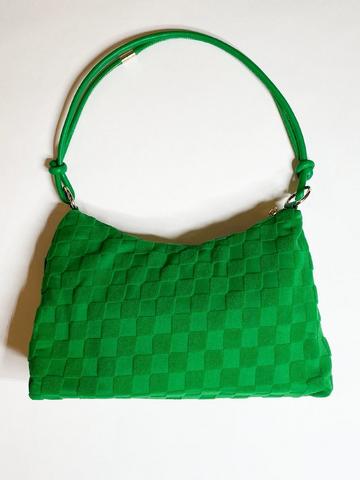 Green Medium Handbag in Checked Cloth