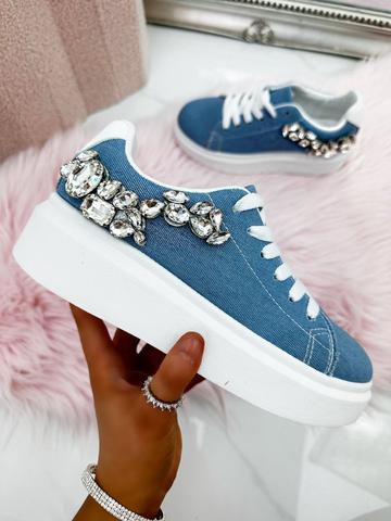 Blue Crystal Jewel Trainers